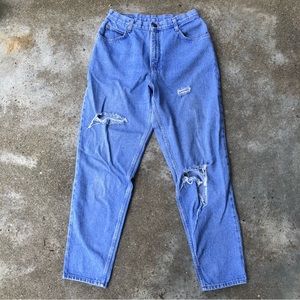 Vintage Gitano M/8 denim mom jeans high waisted light wash distressed 90s
